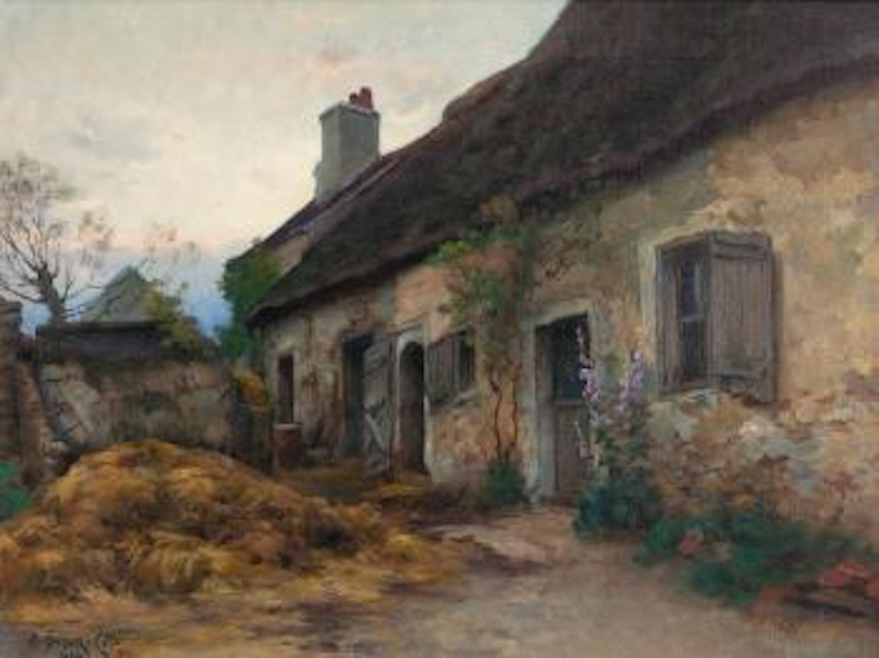 Thatched Cottage And Landscape by Marc-Aurele de Foy Suzor-Cote