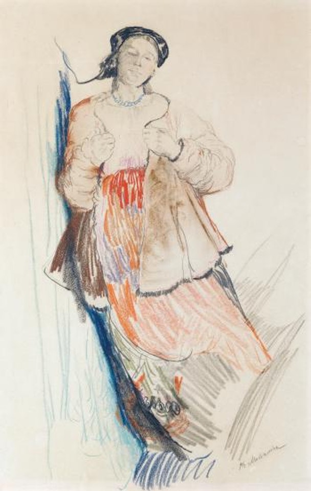 Young Woman Standing by Filip Malyavin