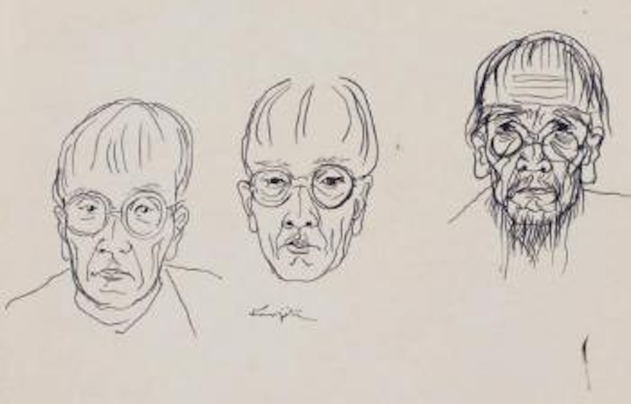 Les trois ages ou Autoportraits actuels et anticipés by Leonard Tsuguharu Foujita