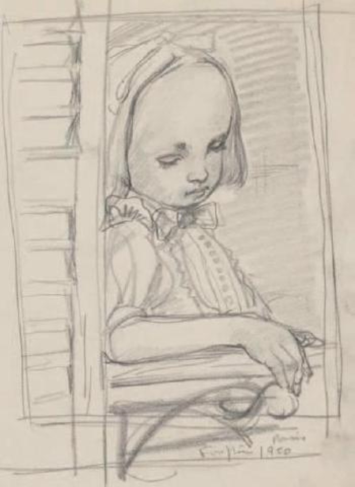 Fillette au balcon by Leonard Tsuguharu Foujita