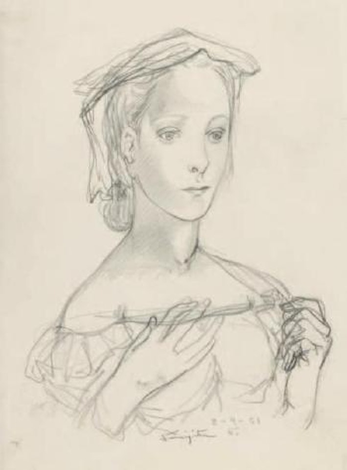 Jeune femme à l'echeveau by Leonard Tsuguharu Foujita