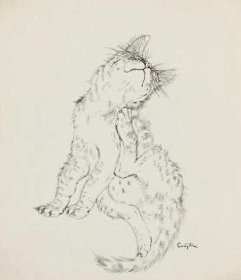 Chat se grattant by Leonard Tsuguharu Foujita