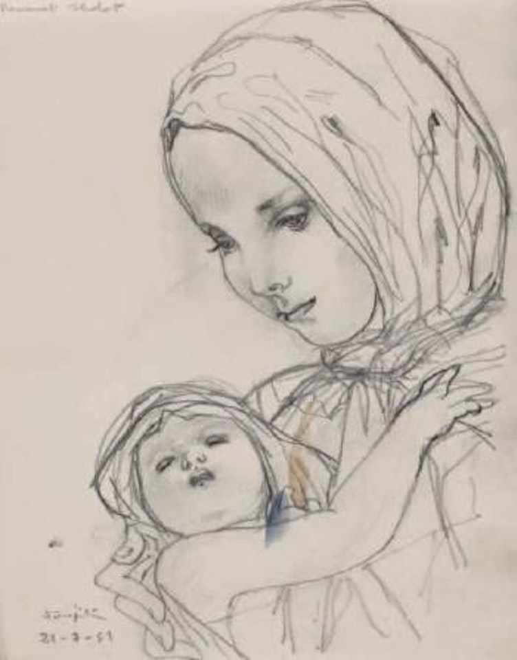 Maternité a l'enfant endormi by Leonard Tsuguharu Foujita