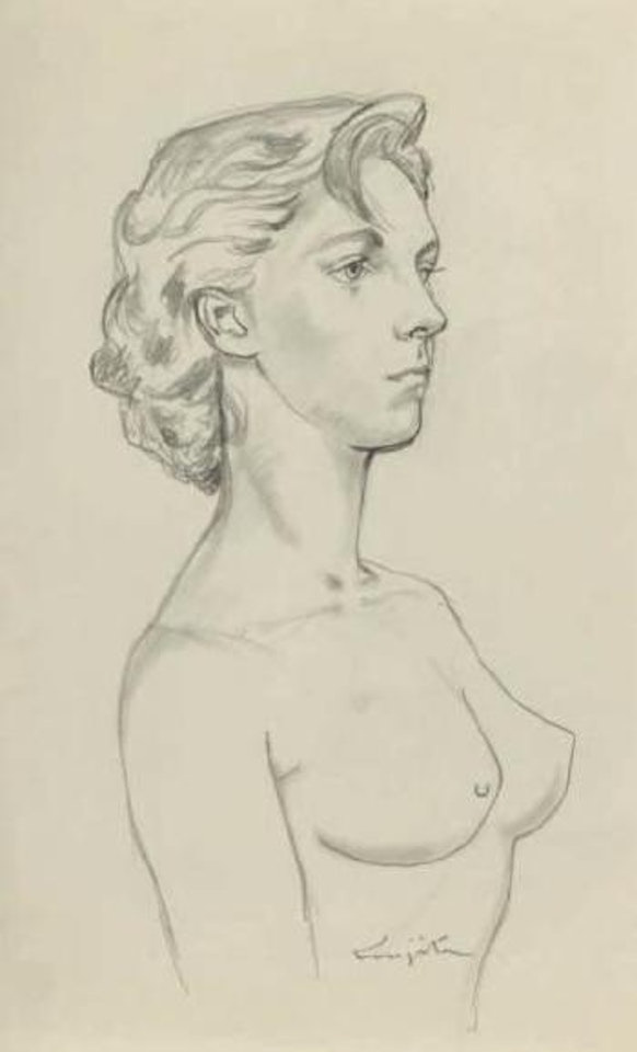 Femme au buste dénudé by Leonard Tsuguharu Foujita