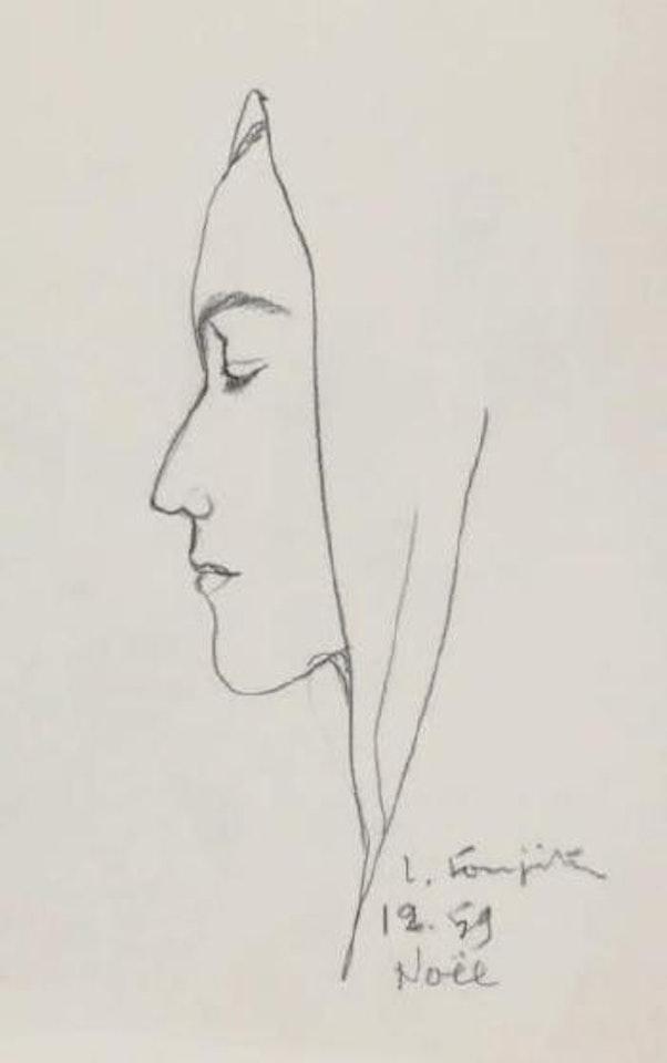 Kimiyo au voile de profil by Leonard Tsuguharu Foujita