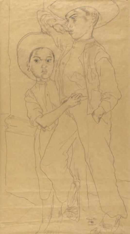 Deux mexicains by Leonard Tsuguharu Foujita
