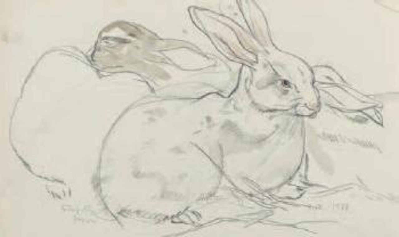 Deux lapins by Leonard Tsuguharu Foujita