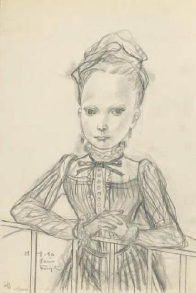 Jeune fille au balcon by Leonard Tsuguharu Foujita