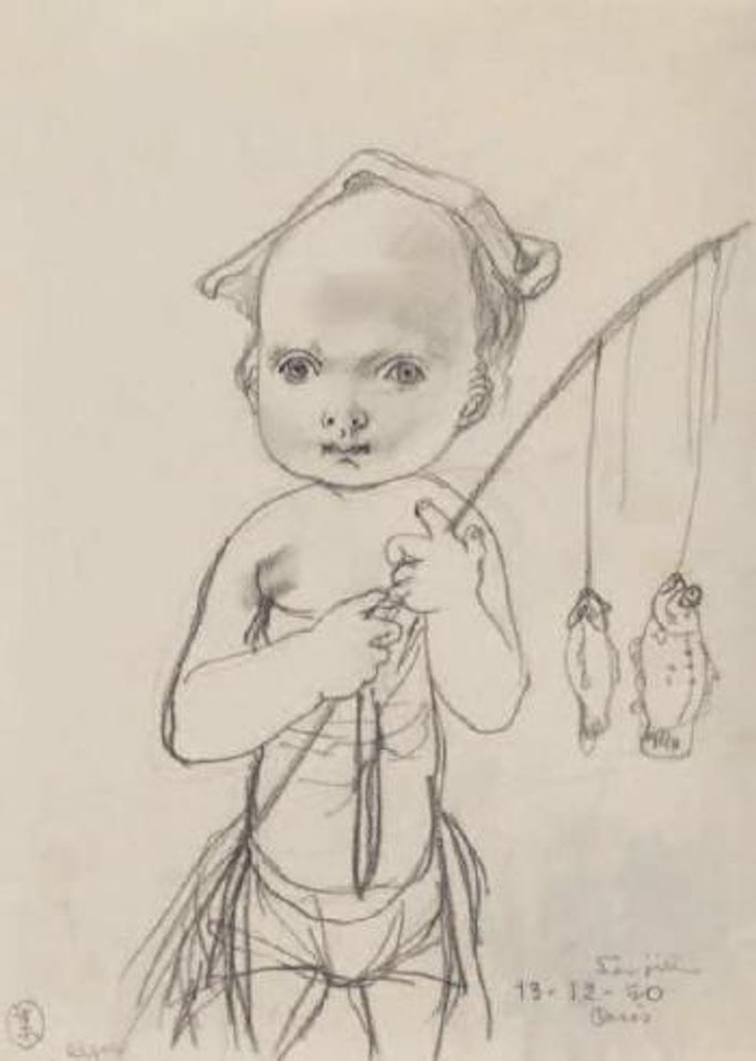 Enfant pêcheur by Leonard Tsuguharu Foujita