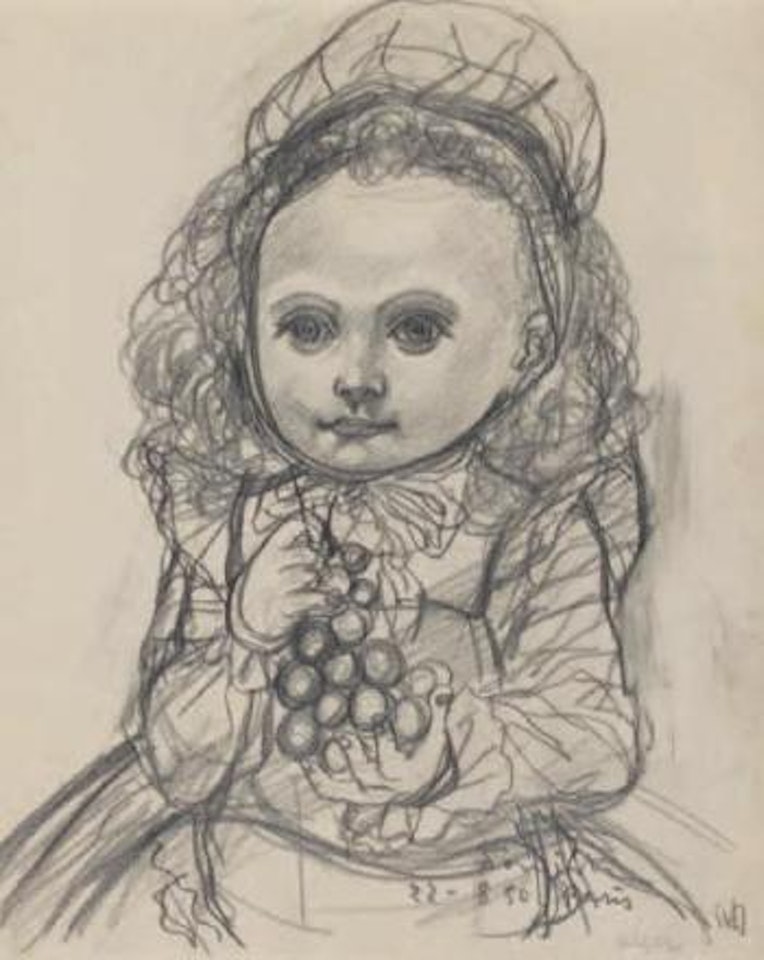 Fillette à la grappe de raisins by Leonard Tsuguharu Foujita