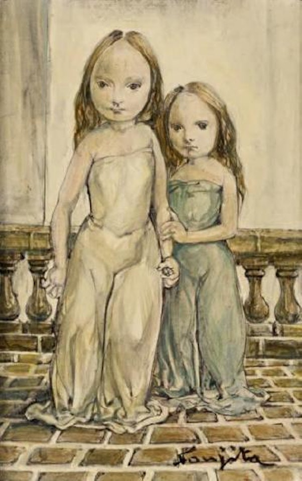 Deux jeunes filles by Leonard Tsuguharu Foujita