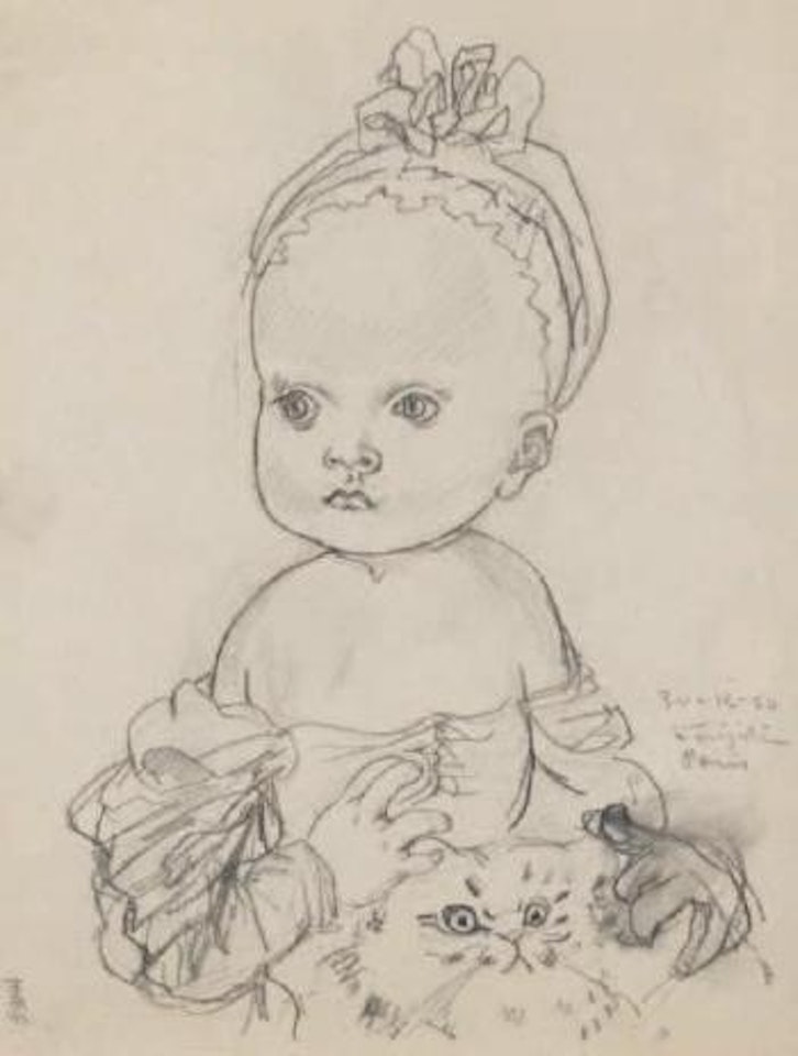 Enfant au chat by Leonard Tsuguharu Foujita