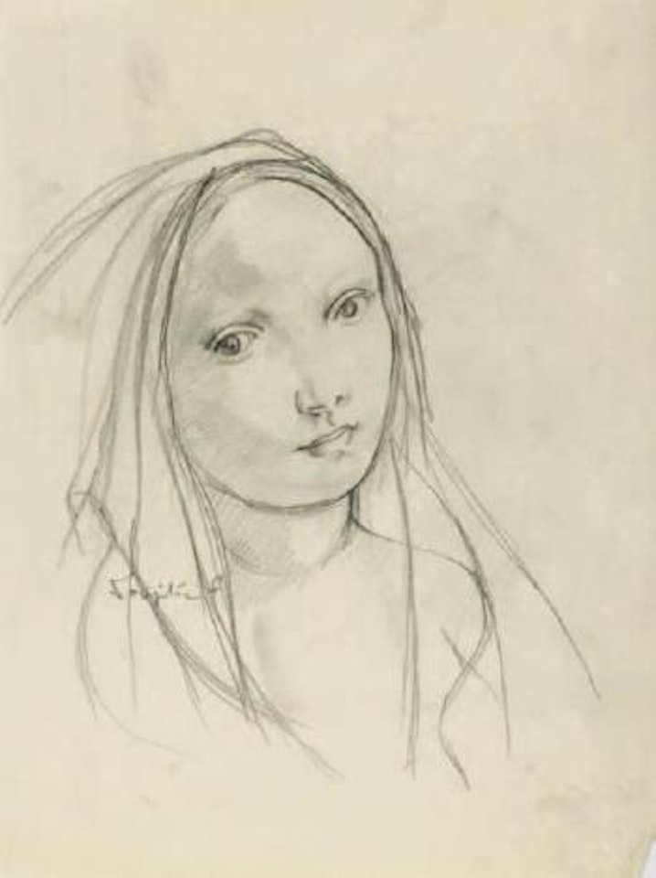Jeune femme au voile by Leonard Tsuguharu Foujita