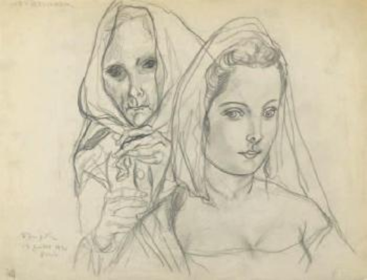 Les deux âges de la vie by Leonard Tsuguharu Foujita