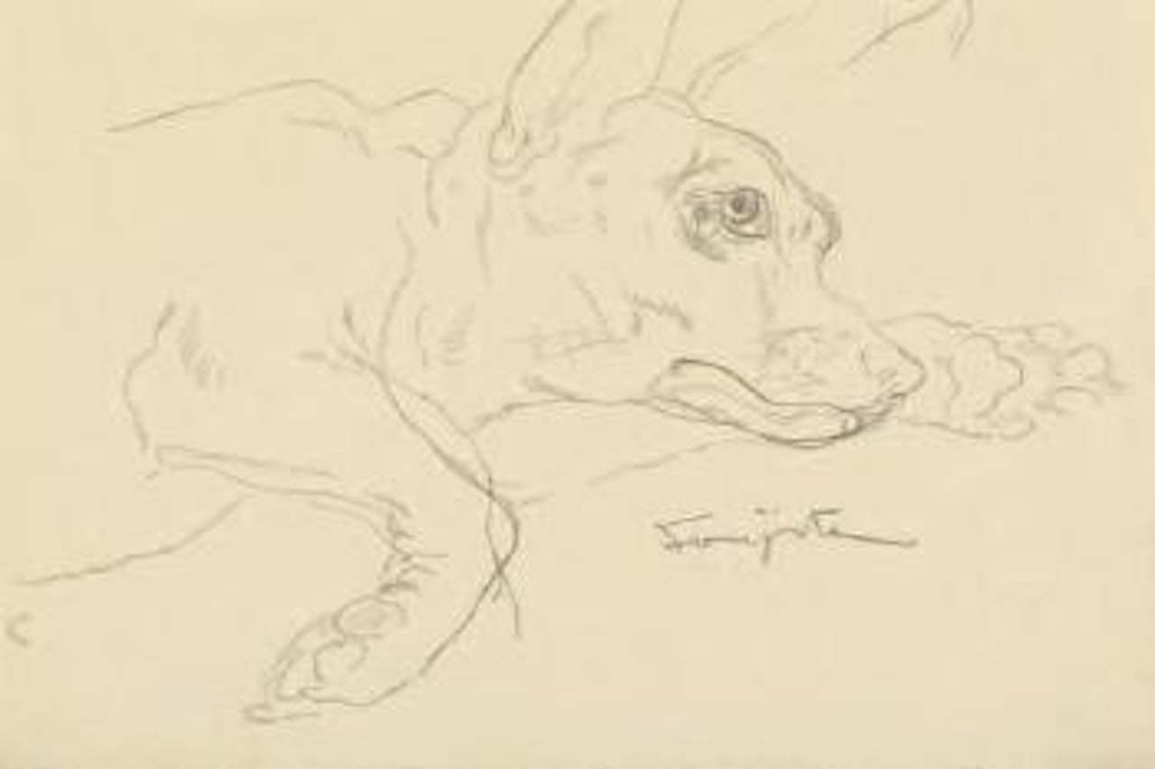 Chien couché by Leonard Tsuguharu Foujita