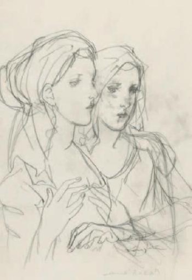 Portrait de deux jeunes femmes by Leonard Tsuguharu Foujita