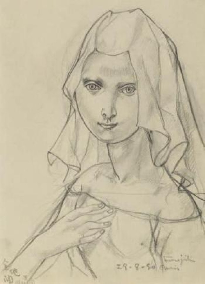 Jeune femme au voile by Leonard Tsuguharu Foujita