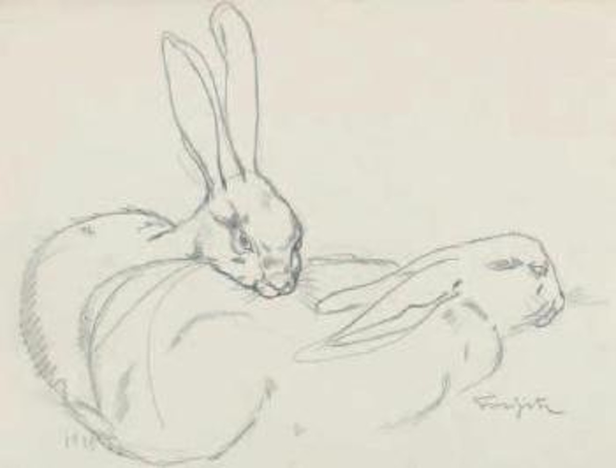 Couple de lapins by Leonard Tsuguharu Foujita