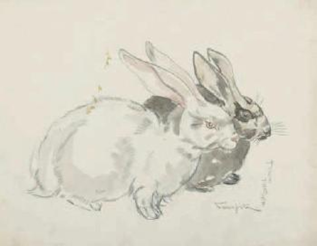 Deux lapins by Leonard Tsuguharu Foujita