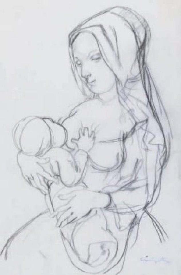 Mère allaitant son enfant by Leonard Tsuguharu Foujita