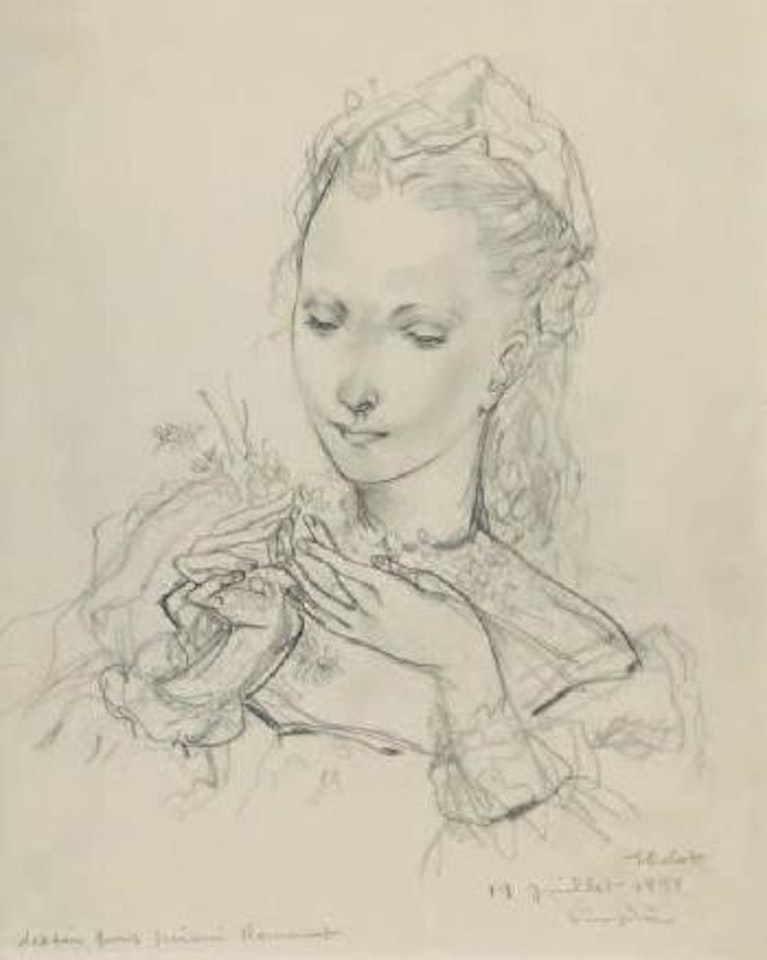 Jeune fille composant un bouquet by Leonard Tsuguharu Foujita