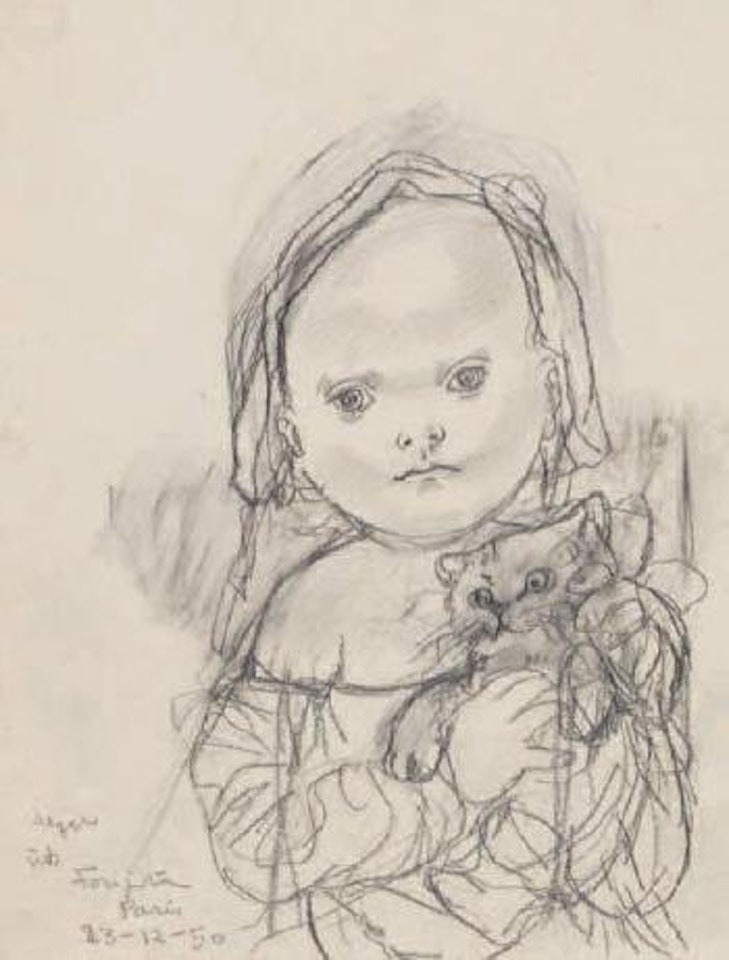 Enfant au chat by Leonard Tsuguharu Foujita