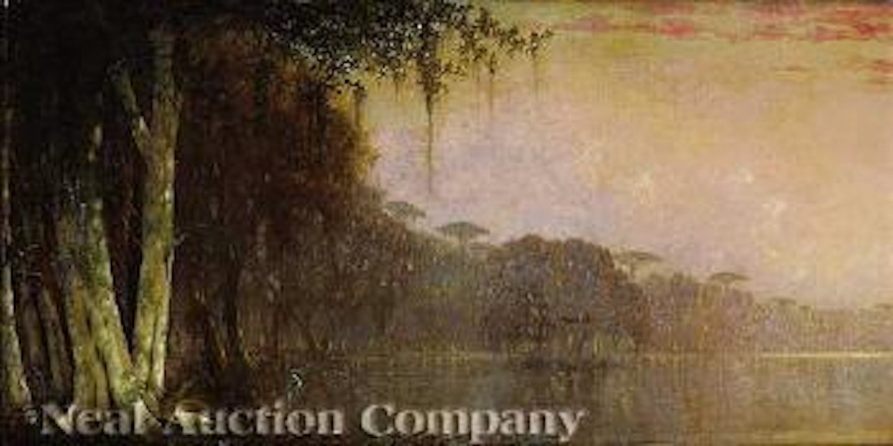 Bayou scene with egret by Joseph R. Meeker