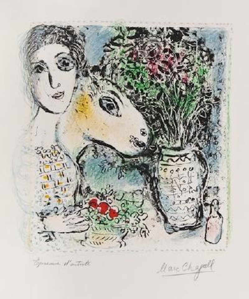 Femme a la Corbeille de fruits (M.662) by Marc Chagall