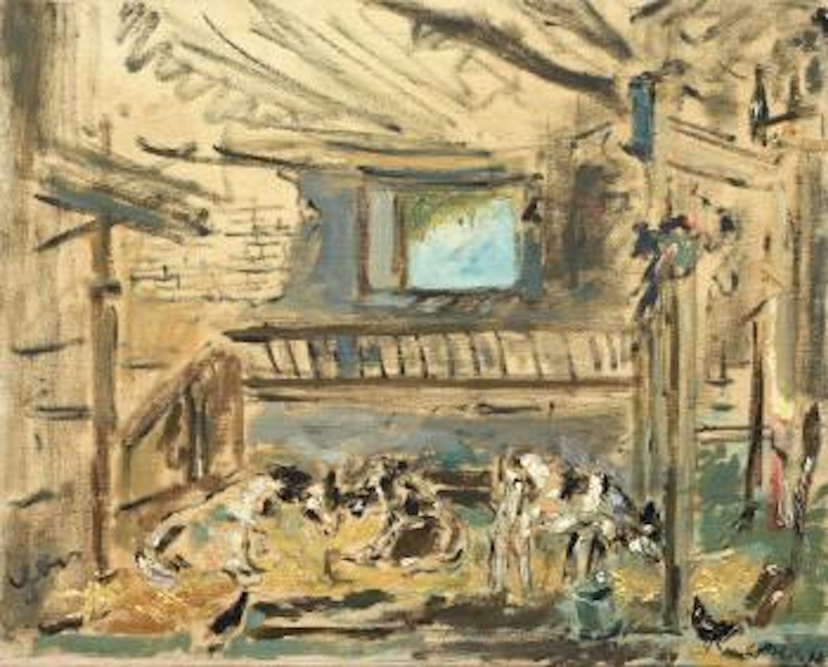Interno di una stalla in Guascogna by Filippo de Pisis