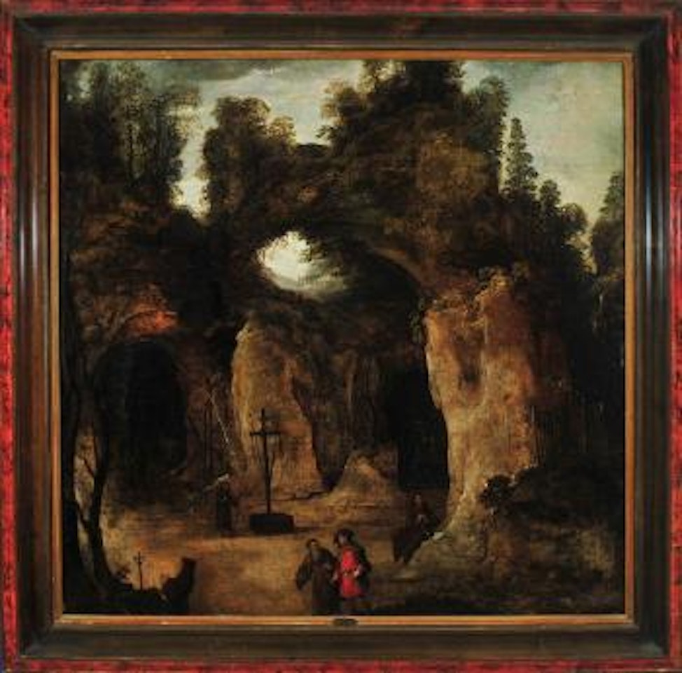 Grottenlandschaft im Wald mit Einsiedlern by Joos de Momper the Younger