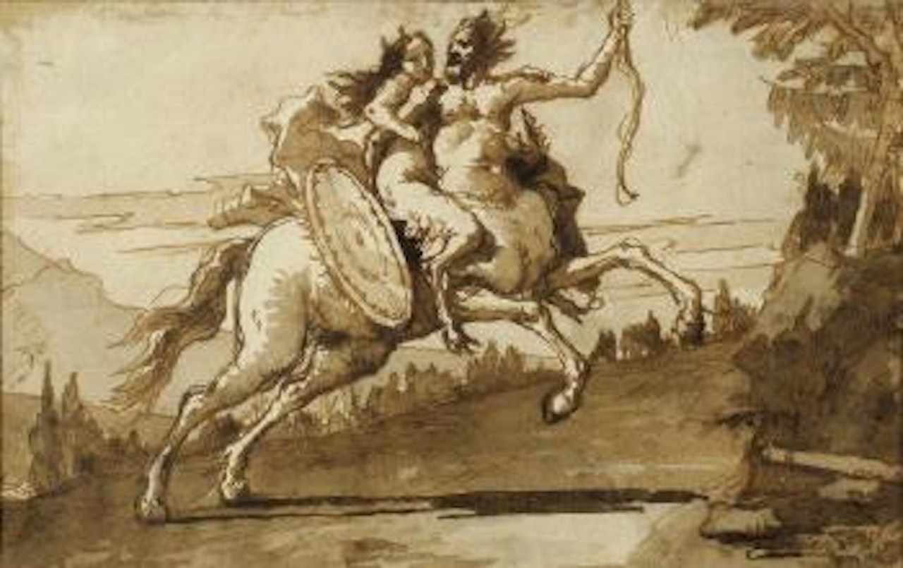 Enlèvement d’une faunesse par un centaure by Giovanni Domenico Tiepolo