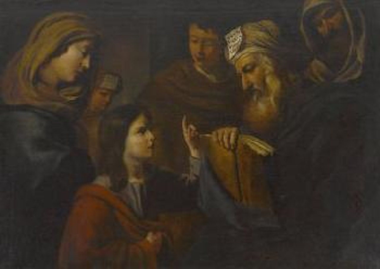 Der zwölfjährige Christus im Tempel unter den Schriftgelehrten by Guercino