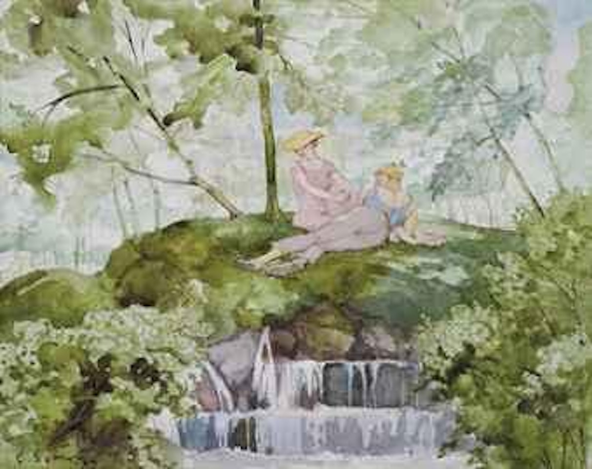 Lovers in a landscape by Konstantin Somov
