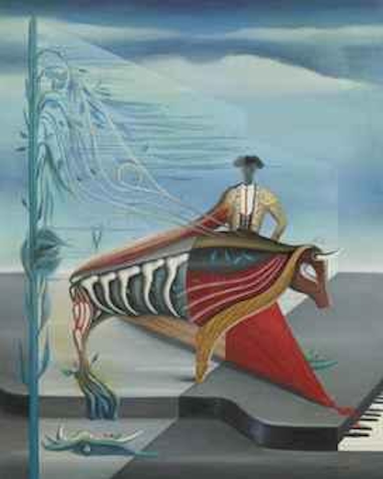Composition au taureau et piano by Oscar Dominguez