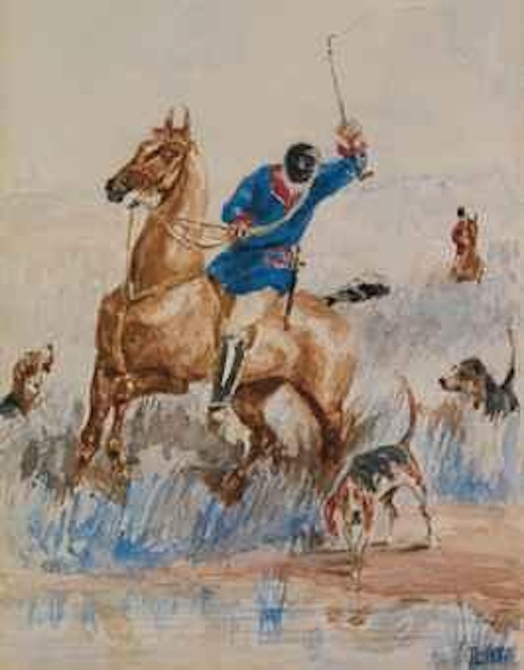 Chasse à courre avec piqueur et ses chiens by Henri de Toulouse-Lautrec