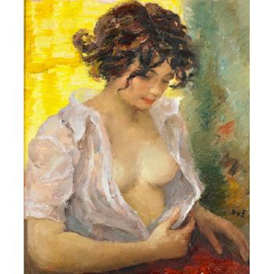 Woman undressing by Marcel Dyf