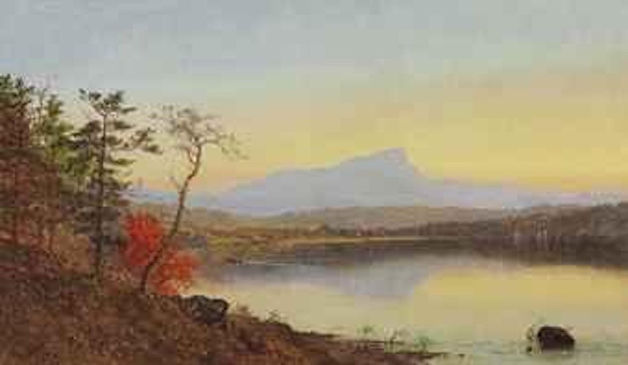 Sunset, Camel's Hump, Lake Champlain by Jasper Francis Cropsey