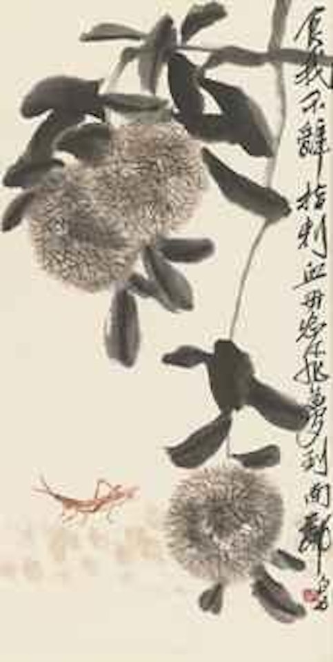 Grasshopper and Chestnuts by Qi Baishi