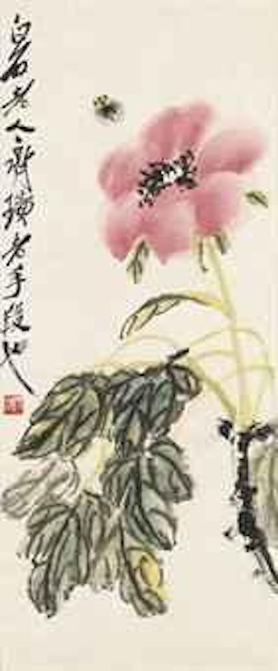Peonies and Bees by Qi Baishi