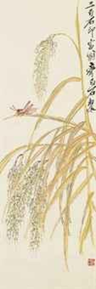 Grasshopper on Grain by Qi Baishi