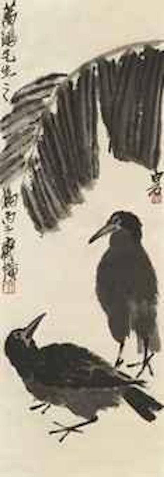 Crows under Plantain Leaves by Qi Baishi