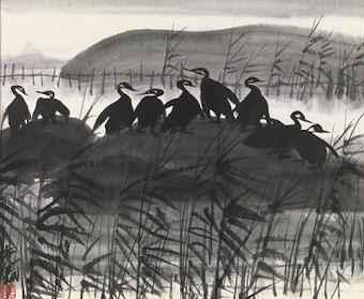 Fishing Birds by Lin Fengmian