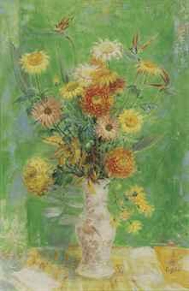 Chrysanthemums and Sunflowers by Le Pho