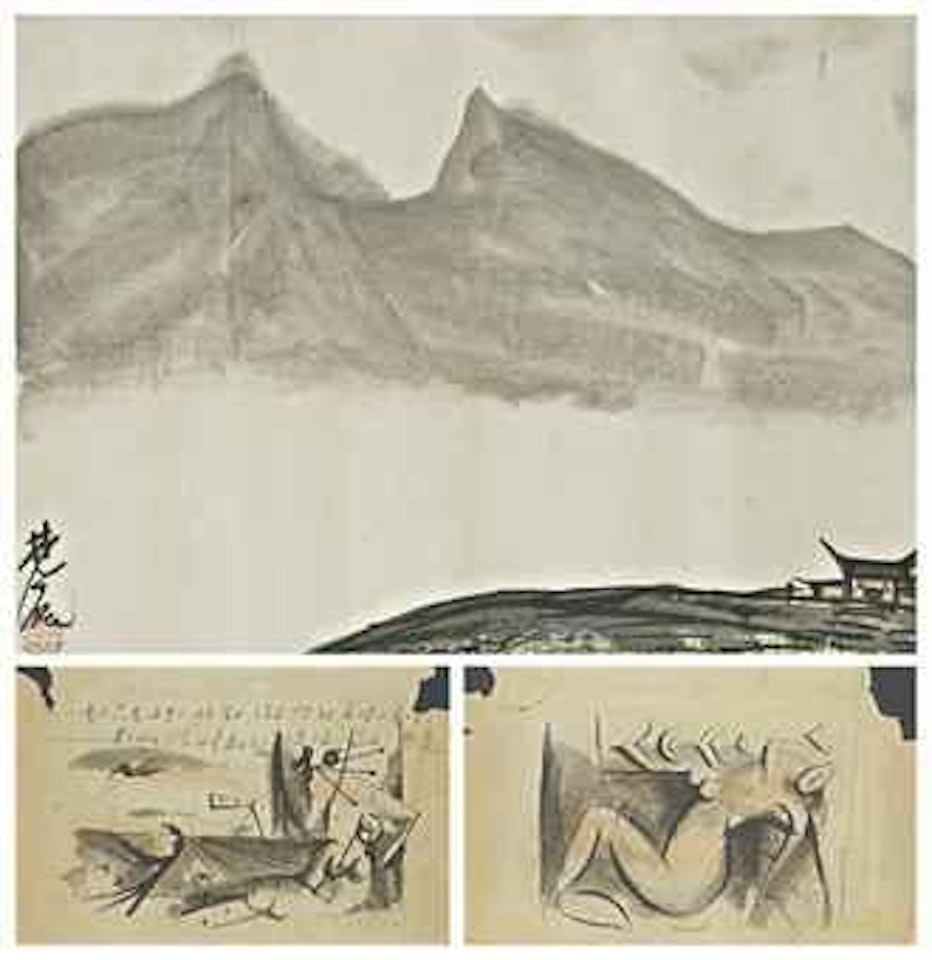 Landscape. Landscape. Nude by Lin Fengmian