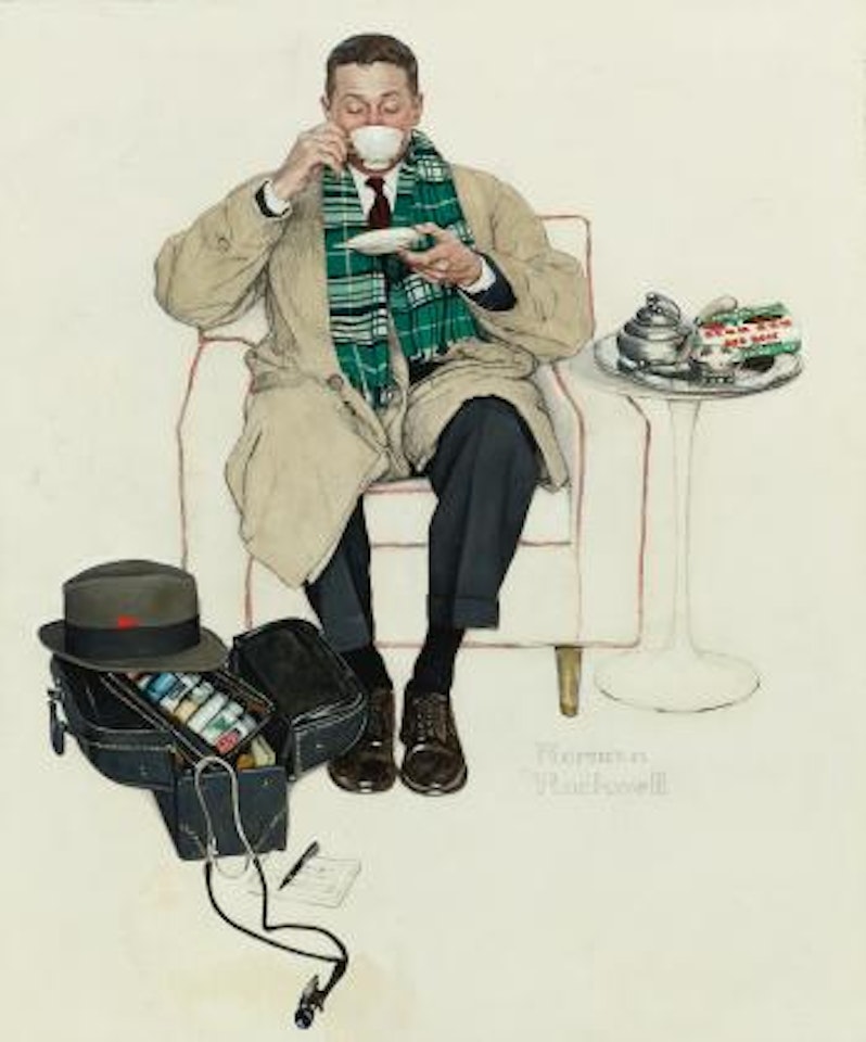 Doctor Relaxing With Tea by Norman Rockwell