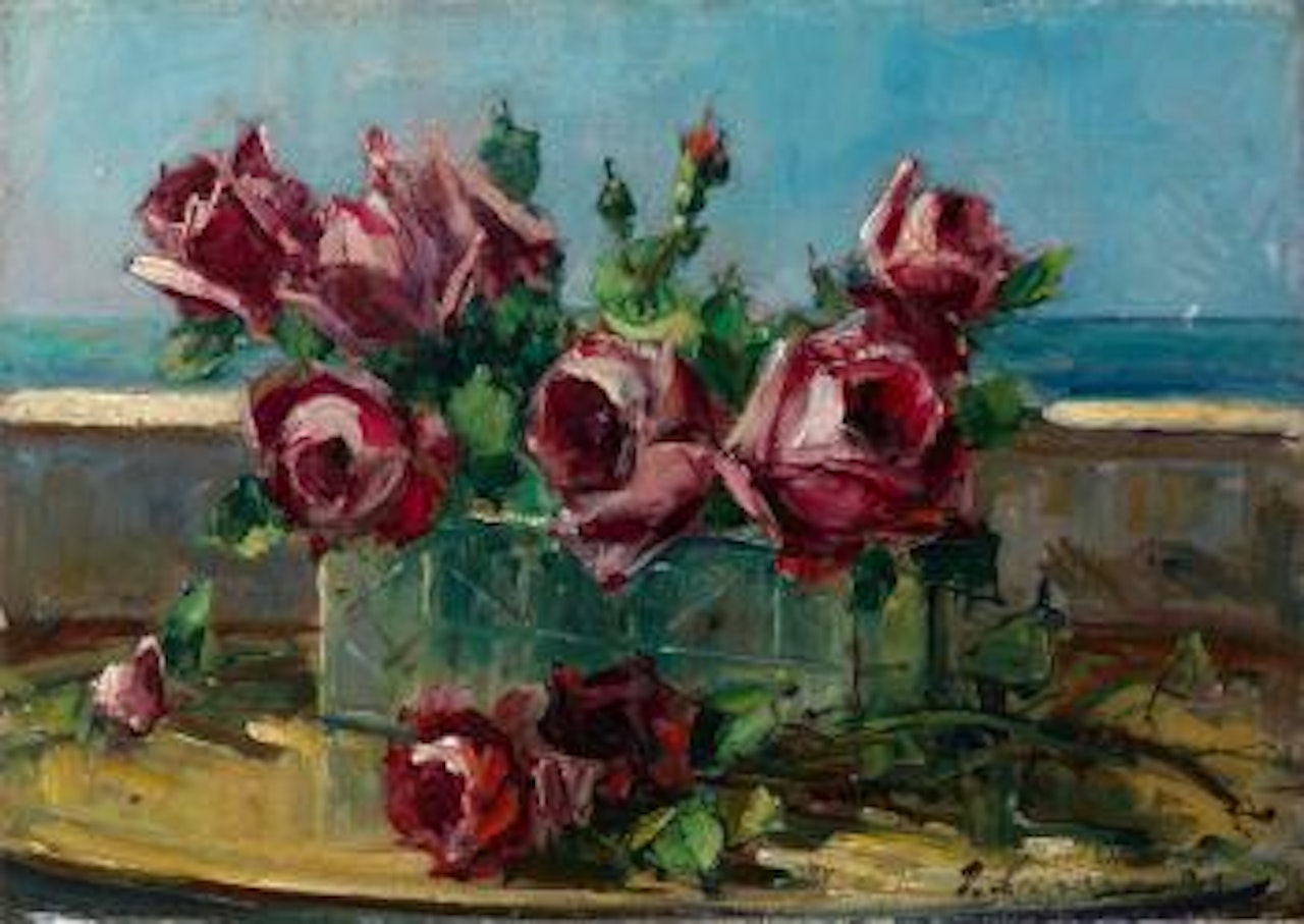 Still life with flowers by Georgij Aleksandrovic Lapschin