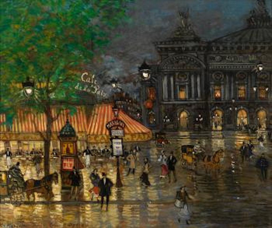 Place de l'Opéra, Paris by Konstantin Alekseevich Korovin