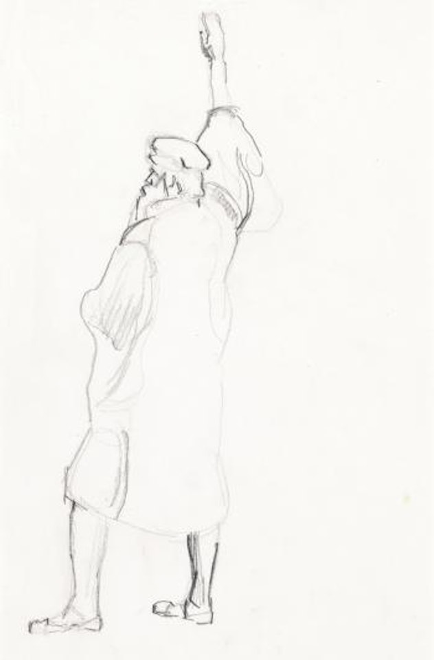 Studie Eines Schwörenden Im Linksprofil Zu 'Einmütigkeit' by Ferdinand Hodler