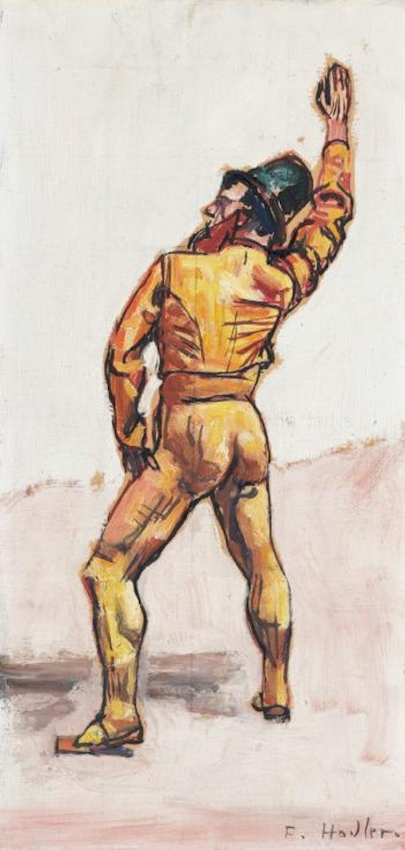 Studie Eines Schwörenden Im Linksprofil Zu 'Einmütigkeit' by Ferdinand Hodler