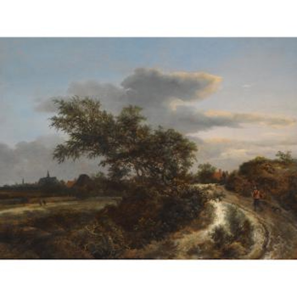 A Dune Landscape With a Farmer On a Sandy Road, And a Distant View Of Haarlem by Jacob Salomonsz. van Ruysdael